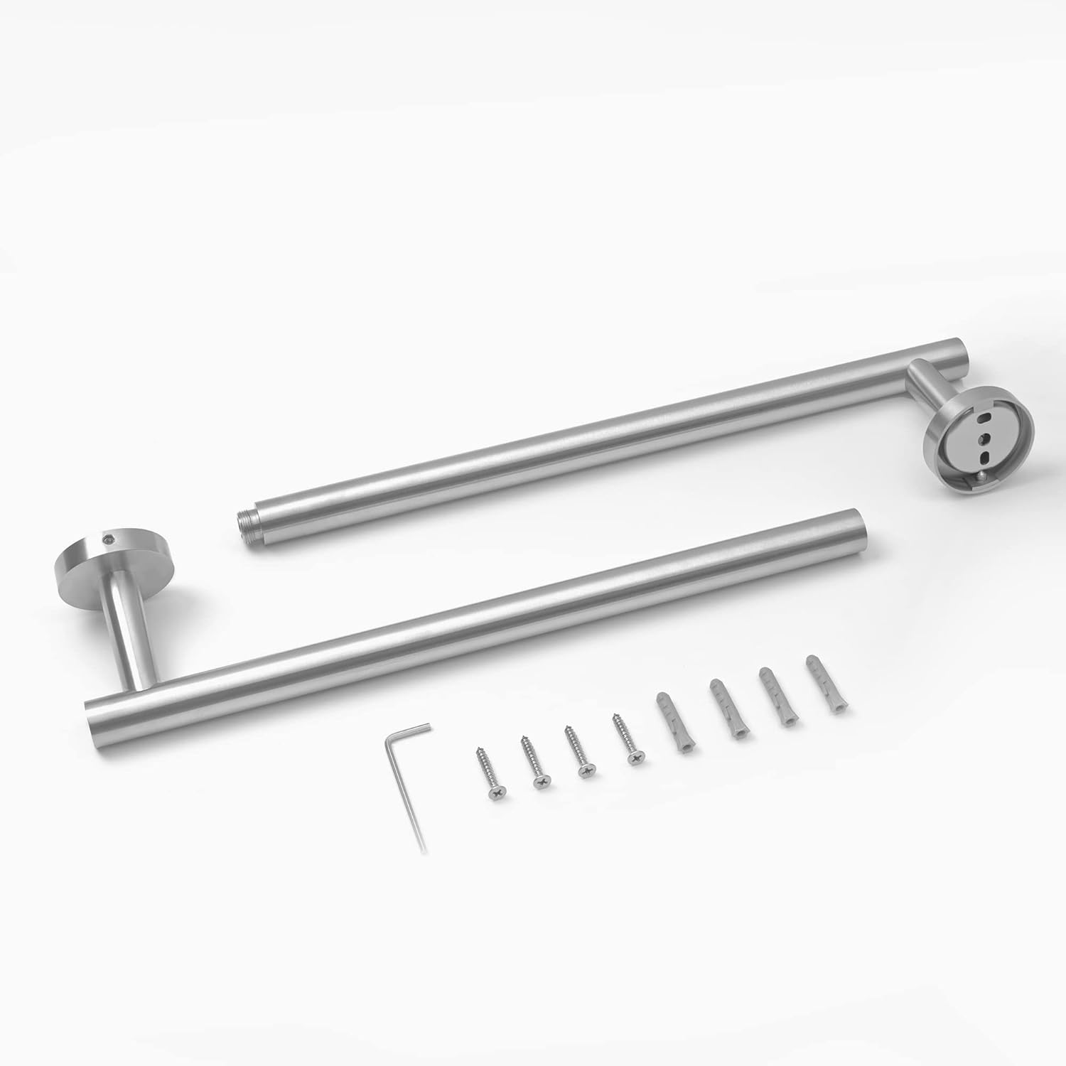 HITSLAM Brushed Nickel 25.7 Inch Towel Bar for Bathroom, SUS304 Stainless Steel Bathroom Towel Rack Wall Mounted, Modern Home Decor Bath Towel Holder with Hardware Accessories - Image 2