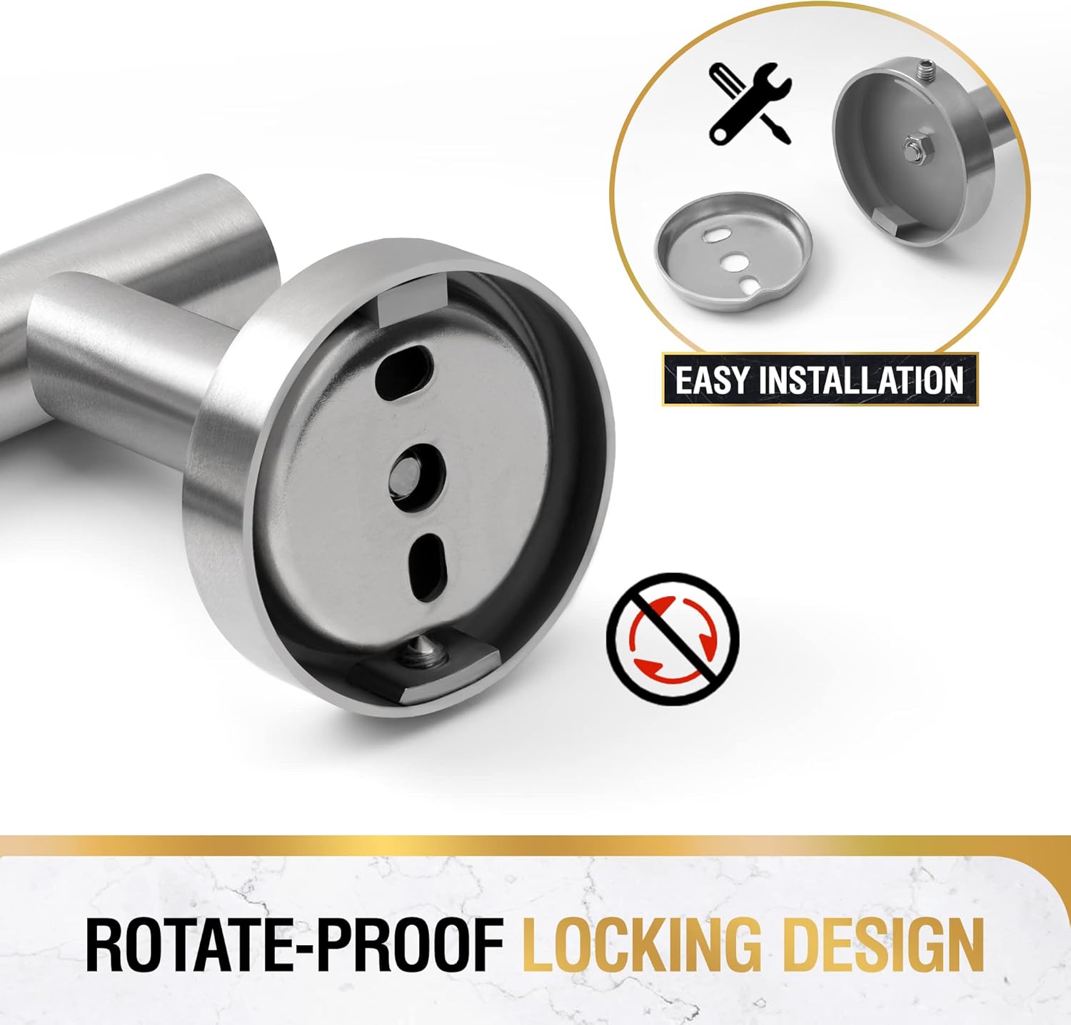 HITSLAM Brushed Nickel 25.7 Inch Towel Bar for Bathroom, SUS304 Stainless Steel Bathroom Towel Rack Wall Mounted, Modern Home Decor Bath Towel Holder with Hardware Accessories - Image 7