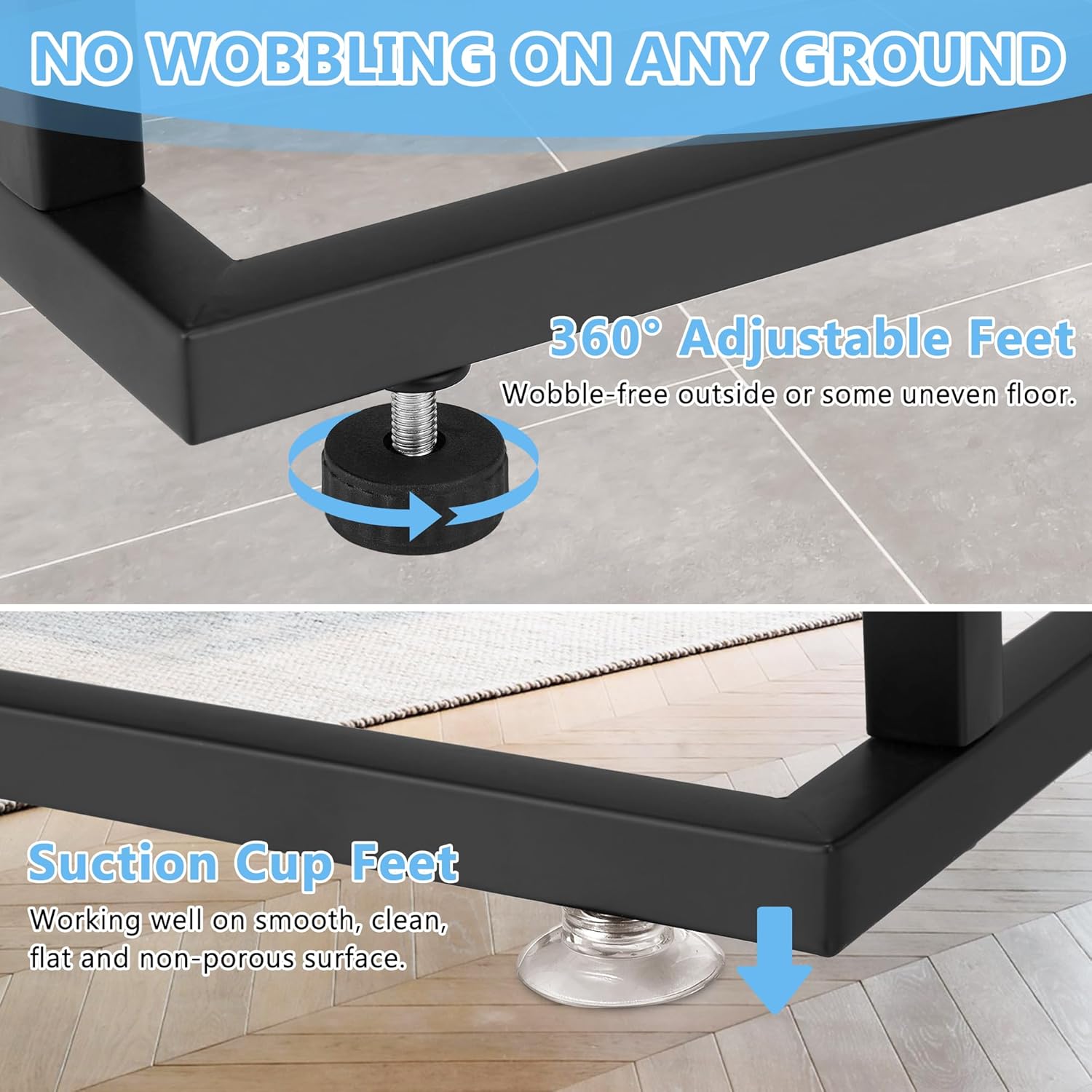 Standing Towel Racks for Bathroom, 2 Tier Bathroom Floor Free Standing Towel Rack, Tall Enough Pool Bath Drying and Dispaly Outdoor Stand for Storage, Black Freestanding Blanket Holder, ALHAKIN - Image 3